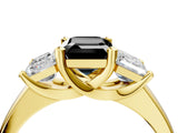 Yellow gold Three-Stone Fancy Black Emerald Cut Cut Solitaire Ring with Classic Prong Setting_4