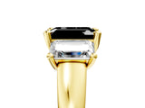 Yellow gold Three-Stone Fancy Black Emerald Cut Cut Solitaire Ring with Classic Prong Setting_5