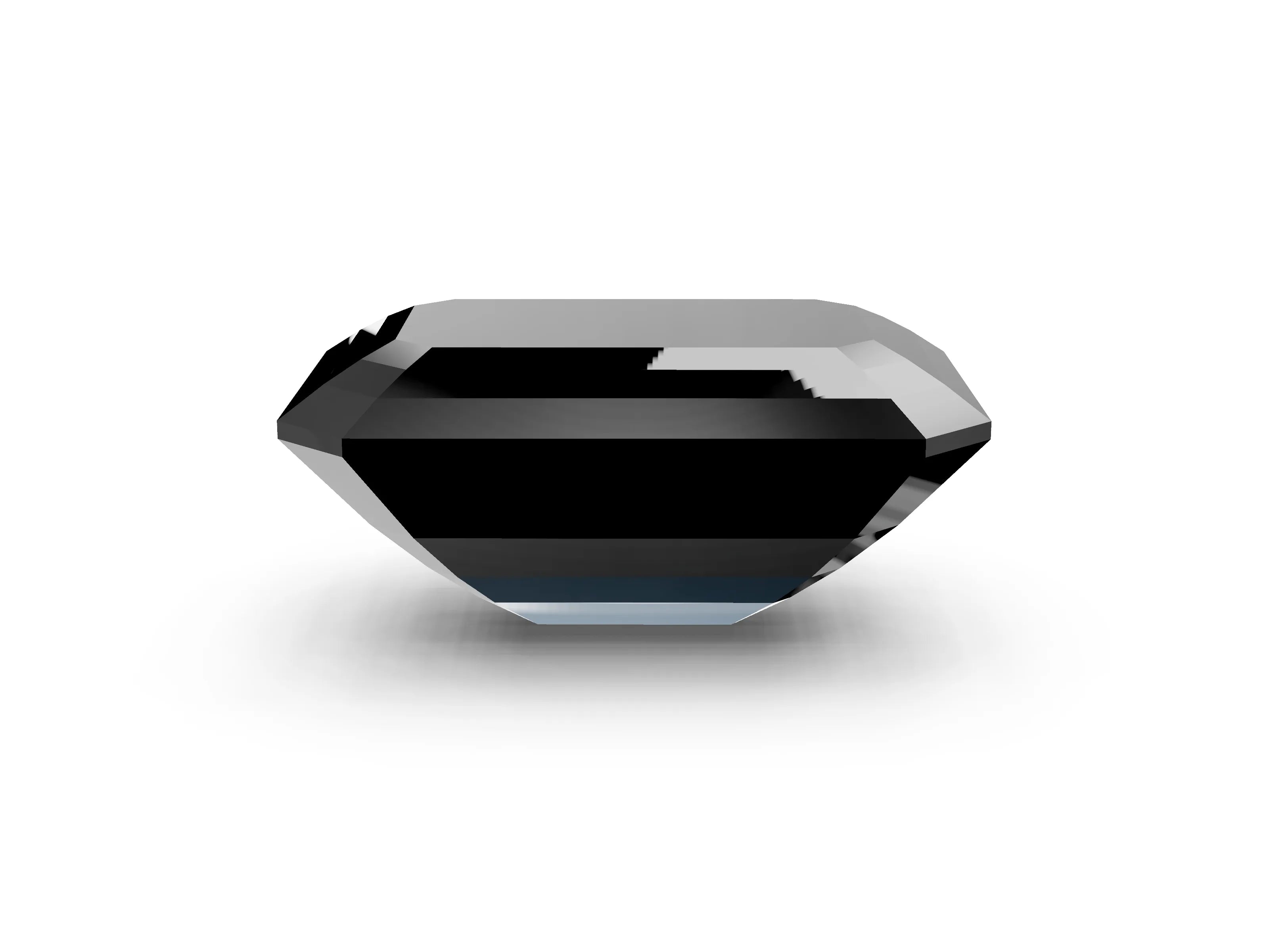 Yellow gold Three-Stone Fancy Black Emerald Cut Diamond Engagement Ring with Pave Band and Prong Setting_2