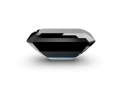 Yellow gold Three-Stone Fancy Black Emerald Cut Diamond Engagement Ring with Pave Band and Prong Setting_2