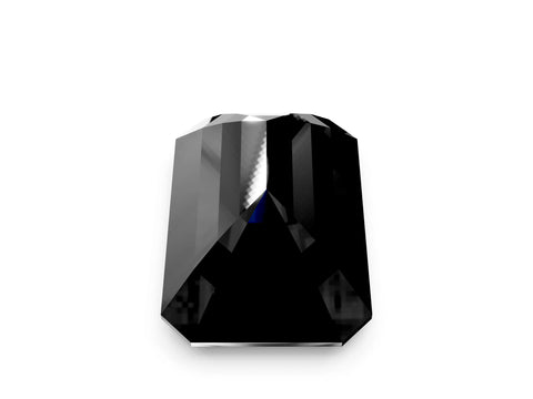 Yellow gold Three-Stone Fancy Black Emerald Cut Diamond Engagement Ring with Pave Band and Prong Setting