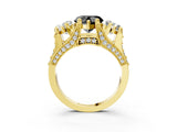 Yellow gold Three-Stone Fancy Black Heart Cut Cut Diamond Ring with Channel-Set Band and Four-Prong Setting_15