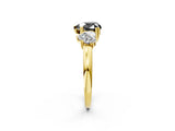 Yellow gold Three-Stone Fancy Black Heart Cut Cut Diamond Ring with Channel Set Band and Four-Prong Setting_26