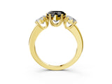 Yellow gold Three-Stone Fancy Black Heart Cut Cut Diamond Ring with Channel Set Band and Four-Prong Setting_27