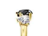 Yellow gold Three-Stone Fancy Black Heart Cut Cut Diamond Ring with Channel Set Band and Four-Prong Setting_29