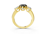 Yellow gold Three-Stone Fancy Black Heart Cut Cut Diamond Ring with Channel Set Band and Four-Prong Setting_3