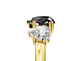 Yellow gold Three-Stone Fancy Black Heart Cut Cut Diamond Ring with Channel Set Band and Four-Prong Setting_5