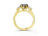 Yellow gold Three-Stone Fancy Black Heart Cut Cut Solitaire Ring with Classic Prong Setting_3