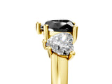 Yellow gold Three-Stone Fancy Black Heart Cut Cut Solitaire Ring with Classic Prong Setting_5