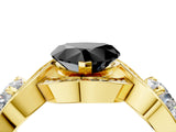 Yellow gold Three-Stone Fancy Black Heart Cut Diamond Wave Pave Band with Prong Setting_22