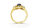 Yellow gold Three-Stone Fancy Black Marquise Cut Cut Diamond Engagement Ring with Flat Band and Four-Prong Setting_15