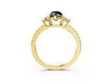 Yellow gold Three-Stone Fancy Black Marquise Cut Cut Diamond Pavé Band with Prong Setting_18