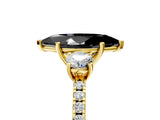 Yellow gold Three-Stone Fancy Black Marquise Cut Cut Diamond Pavé Band with Prong Setting_20
