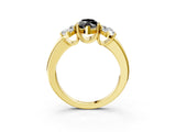 Yellow gold Three-Stone Fancy Black Marquise Cut Cut Diamond Ring with Channel Set Band and Four-Prong Setting_27