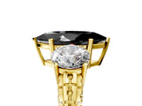 Yellow gold Three-Stone Fancy Black Marquise Cut Cut Diamond Ring with Channel-Set Band and Prong Setting_5