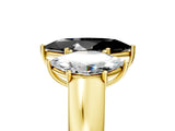 Yellow gold Three-Stone Fancy Black Marquise Cut Cut Diamond Ring with Prong Setting and Classic Band_5