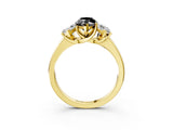 Yellow gold Three-Stone Fancy Black Marquise Cut Cut Solitaire Ring with Classic Prong Setting_3