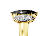Yellow gold Three-Stone Fancy Black Marquise Cut Cut Solitaire Ring with Classic Prong Setting_5