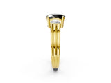 Yellow gold Three-Stone Fancy Black Oval Cut Cut Classic Band Prong Setting Ring_2