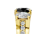 Yellow gold Three-Stone Fancy Black Oval Cut Cut Diamond Ring with Channel-Set Band and Four-Prong Setting_17