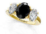 Yellow gold Three-Stone Fancy Black Oval Cut Cut Diamond Ring with Channel Set Band and Four-Prong Setting_26