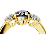 Yellow gold Three-Stone Fancy Black Oval Cut Cut Diamond Ring with Channel Set Band and Four-Prong Setting_29