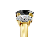 Yellow gold Three-Stone Fancy Black Oval Cut Cut Diamond Ring with Channel Set Band and Four-Prong Setting_30