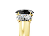 Yellow gold Three-Stone Fancy Black Oval Cut Cut Diamond Ring with Prong Setting and Classic Band_5