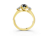 Yellow gold Three-Stone Fancy Black Oval Cut Cut Solitaire Ring with Classic Prong Setting_3