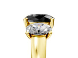 Yellow gold Three-Stone Fancy Black Oval Cut Cut Solitaire Ring with Classic Prong Setting_5