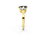Yellow gold Three-Stone Fancy Black Pear Cut Cut Diamond Engagement Ring with Flat Band and Four-Prong Setting_14