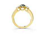 Yellow gold Three-Stone Fancy Black Pear Cut Cut Diamond Ring with Channel Set Band and Four-Prong Setting_27