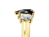 Yellow gold Three-Stone Fancy Black Pear Cut Cut Solitaire Ring with Classic Prong Setting_5