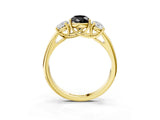 Yellow gold Three-Stone Fancy Black Pear Cut Diamond Engagement Ring with Prong Setting_6
