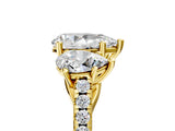 Yellow gold Three-Stone Fancy Black Pear Cut Diamond Ring with Pavé Band and Prong Setting_41