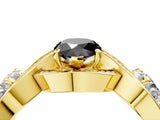 Yellow gold Three-Stone Fancy Black Pear Cut Diamond Wave Pave Band with Prong Setting_4