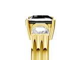 Yellow gold Three-Stone Fancy Black Princess Cut Cut Classic Band Prong Setting Ring_5