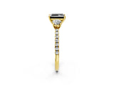Yellow gold Three-Stone Fancy Black Princess Cut Cut Diamond Pavé Band with Prong Setting_29