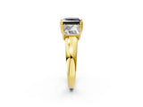 Yellow gold Three-Stone Fancy Black Princess Cut Cut Diamond Ring with Channel Set Band and Four-Prong Setting_2