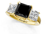 Yellow gold Three-Stone Fancy Black Princess Cut Cut Diamond Ring with Channel Set Band and Four-Prong Setting_25