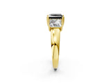 Yellow gold Three-Stone Fancy Black Princess Cut Cut Diamond Ring with Channel Set Band and Four-Prong Setting_26