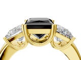 Yellow gold Three-Stone Fancy Black Princess Cut Cut Diamond Ring with Channel Set Band and Four-Prong Setting_28