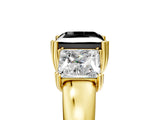 Yellow gold Three-Stone Fancy Black Princess Cut Cut Diamond Ring with Channel Set Band and Four-Prong Setting_29