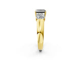 Yellow gold Three-Stone Fancy Black Princess Cut Cut Diamond Ring with Prong Setting and Classic Band_2