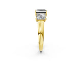 Yellow gold Three-Stone Fancy Black Princess Cut Cut Solitaire Ring with Classic Prong Setting_2