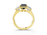 Yellow gold Three-Stone Fancy Black Princess Cut Cut Solitaire Ring with Classic Prong Setting_3