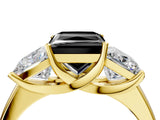 Yellow gold Three-Stone Fancy Black Princess Cut Cut Solitaire Ring with Classic Prong Setting_4