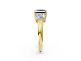 Yellow gold Three-Stone Fancy Black Princess Cut Diamond Engagement Ring with Prong Setting_5