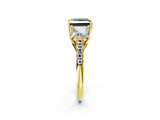 Yellow gold Three-Stone Fancy Black Princess Cut Diamond Ring with Pavé Band and Prong Setting_26