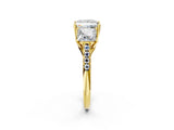 Yellow gold Three-Stone Fancy Black Princess Cut Diamond Ring with Pavé Band and Prong Setting_38